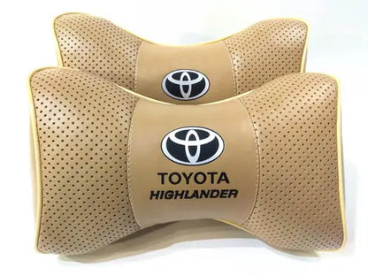 1 Set 5pcs Car Seat Headrest Pillow Best Back Lumbar Cushion Support PU Leather Toyota Highlander