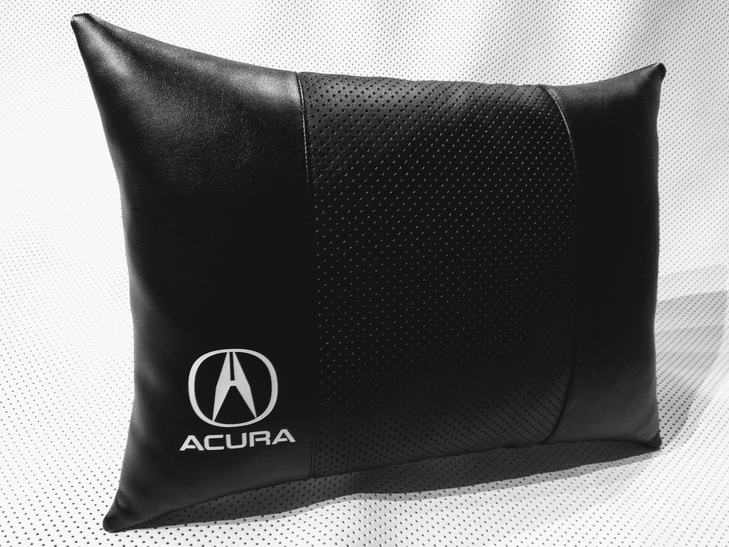 2pc Car Seat Lumbar Back Support Headrest Pillow Cushion Best Black PU Leather Acura