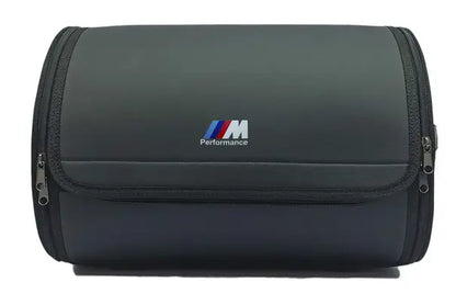 1pc Car Trunk Organizer Auto Storage Bag PU Leather Collapsible Box Durable BMW M Performance