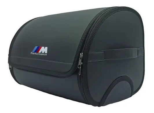 1pc Car Trunk Organizer Auto Storage Bag PU Leather Collapsible Box Durable BMW M Performance